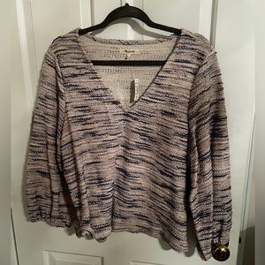 NWT size XL madewell boucle sweater top with puff sleeves